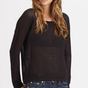rag & bone/knit open stitched sweater in black size XS